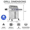 R.W. FLAME 5-Burner Propane Gas Grill with Side Burner, 42,000 BTU, Aluminum bottle opener,304 Stainless Steel BBQ Grill for Outdoor Cooking - 2 of 4