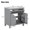 ChicFurnit 30 Inch Bathroom Vanity with Sink Freestanding Storage Cabinet with 2 Doors and U Shaped Shelf for Bathroom, 18.3"*30"*33.59" - 3 of 4