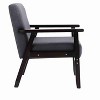 CAVINAS Linen Accent Chair with High Backrest and Solid Wood Arms,Cozy Upholstered Living Room Chairs,Reading Chairs for Living Room - 3 of 4