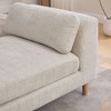 JUJABU 83.1" Modern Chenille Upholstered End of Bed Bench with Armrests and Bolster Pillows – Rubberwood Legs, Beige - 4 of 4
