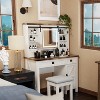 Farmhouse Makeup Vanity Tables with Sliding Lighted HD mirror, Vanity Desk with Glass Tabletop for Bedroom, Stool Included - 2 of 4