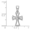 Black Bow Jewelry Sterling Silver and Cubic Zirconia Maltese Cross Pendent - 4 of 4