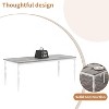 Dining Room Table 6, 70.9'' Mid Century Kitchen Table Furniture with Metal Frame Heavy Duty Legs Waterproof Industrial Rectangle Dining Table (Grey) - 3 of 4