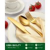 Aoibox 20 Piece Gold Silverware Set, Stainless Steel Flatware Set for 4, Food Grade Cutlery Utensil Set with Knife Fork Spoon, Mirror Polished - 3 of 4