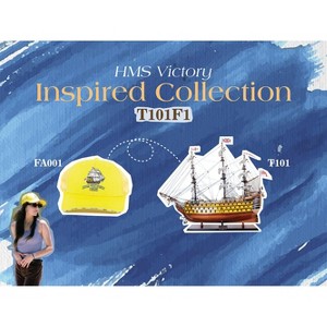 HMS Victory Model Ship & Hat Combo – 36" Museum-Quality Wooden Replica By Old Modern Handicrafts - 1 of 4