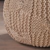 Kumasinova Knitted Cotton Pouf,20"W x 13"H Round Footrest Ottoman for Living Room,Accent Pouf with 200lbs Capacity,Home Decor - 2 of 4