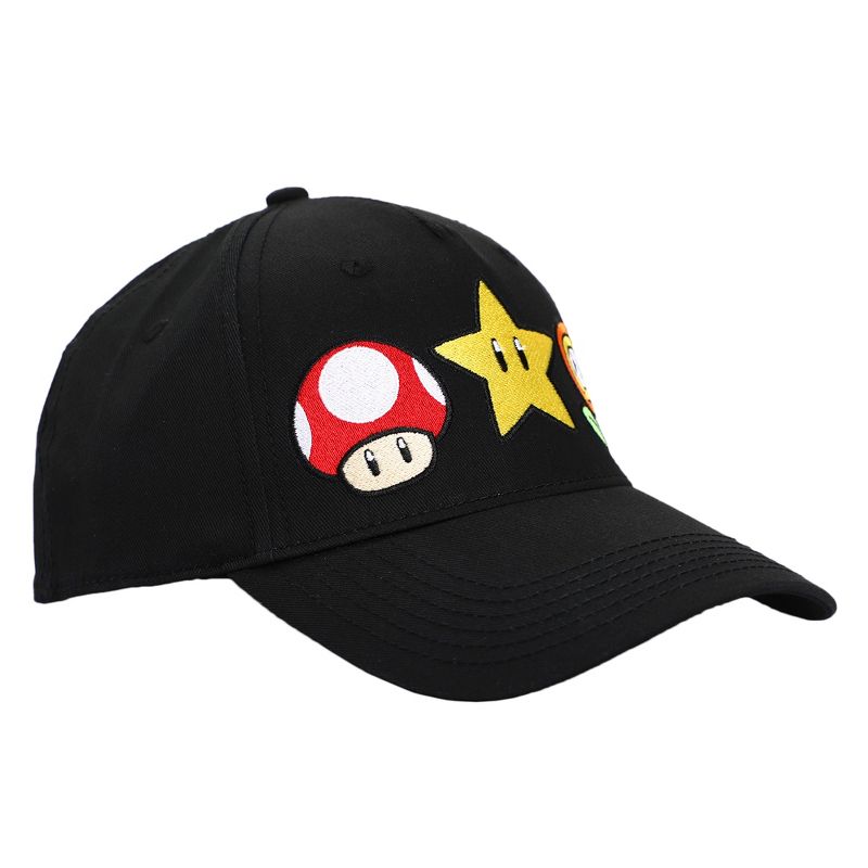 Super Mario Brothers Power-Ups Black Traditional Adjustable Hat, 3 of 6