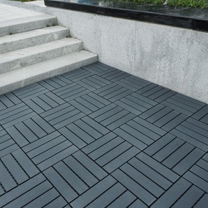 KTMBDW Plastic Interlocking Deck Tiles, 44 Pack 12"x12" Waterproof Outdoor Flooring All Weather Use, Floor Tiles for Poolside Balcony Backyard - 1 of 4