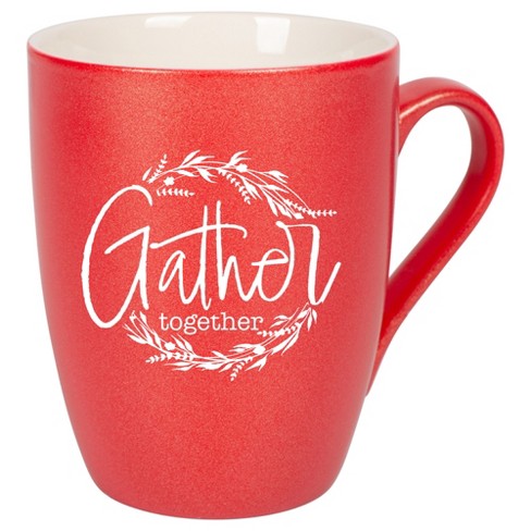 Elanze Designs Gather Together Wreath Crimson Red 10 ounce New Bone China Coffee Cup Mug - image 1 of 4