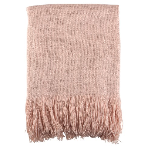 pink throw blanket with tassels