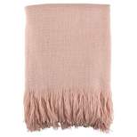 Pink Fringe Hem Throw Blankets (50"x60") - Saro Lifestyle