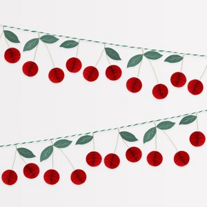 Meri Meri Cherry Honeycomb Garland (7.25' with excess cord - Pack of 1) - 1 of 4