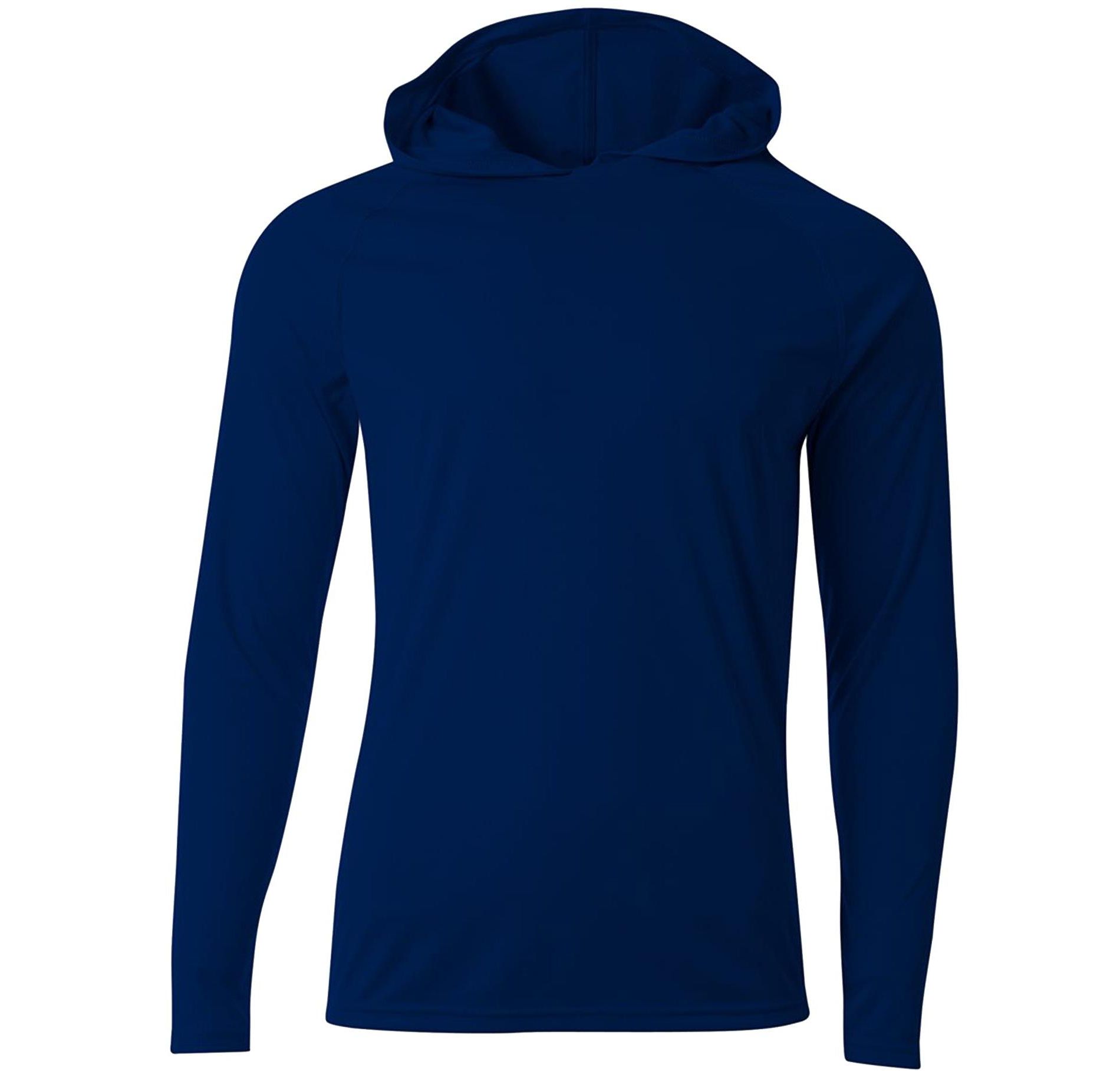 Hardcore Men's Long Sleeve Hooded Rash Guard Comfortable Performance Swim Shirt