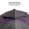 PURPLE LEAF Outdoor Patio Umbrella Offset Cantilever with Base 360 Degree Rotation Round Market Umbrella for Deck Pool and Garden - 3 of 4