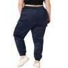 Agnes Orinda Women's Plus Size Satin Elastic Waist Athleisure Ankle Length Casual Jogger Pants - 4 of 4