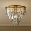 ALOADECOR Luxury Water Ripple Glass Flush Mount Modern Brass Frame Lighting Fixture for Dining Room Living Room and Kitchen Island - 3 of 4