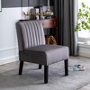 CAVINAS Velvet Upholstered Accent Chair with Minimalist Design,Modern Armless Chairs with Solid Wood Legs for Bedroom,Reading Room,2PC - 4 of 4