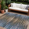 Blue Brown And Sky Blue Striped Washable Indoor Outdoor Area Rug - 2 of 4