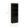 TOAOTBNBO 70.8" Inch High Bookcase with Double Doors, Tall Metal Bookshelf for Magazines Small Apartment Display Book Shelf, Black - 3 of 4