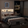 Famapy Smart Bluetooth-Enabled Bed Frame,App-Contrl,Custom RGB Lights,Power Outlets, Open Shelves+4 Rolling Drawers,Central Iron Frame,Pet Nook - 2 of 4