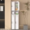 VECELO Tall Bathroom Cabinet Slim Narrow Storage Cabinet Linen Tower with 2 Doors and 1 Drawer Floor Cabinet with Adjustable Shelves, White - 4 of 4
