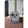Kalalou Rustic Clay Skull Candle Holders – Halloween Taper Set of 3 - 3 of 4