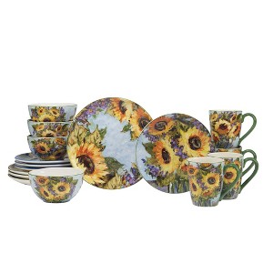 16pc Sunflower Bouquet Dinnerware Set - Certified International - 1 of 4