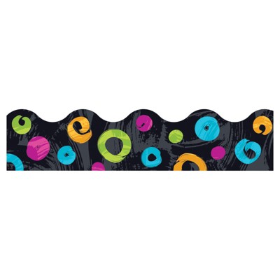 Trend Color Harmony Swirl Dots on Black Terrific Trimmers, 39' (Pack of 6)