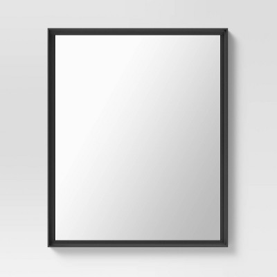 28" x 34" Classic Wood Rectangle Mirror Black - Threshold™