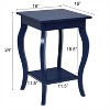 Costway Set of 2 NightStands Side Table End Table Accent Table w/ Shelf Indigo - 3 of 4