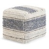 PAGED Modern Handwoven Pouf Ottoman, Chic Home Decor Multi-Functional Footstool, Stylish Striped Design for Living Room - 2 of 4