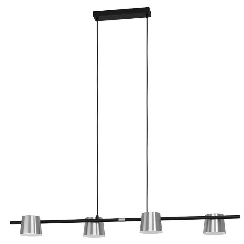 4-Light Altamira Linear Pendant Structured Black Finish with Matte Nickel Shade - EGLO, 1 of 5