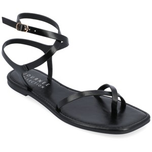 Journee Collection Womens Charra Buckle Flat Sandals - 1 of 4