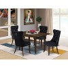 5-Piece Mahogany Finish Solid Wood Top - Rectangular Upholstered Dining Room Set  - Seats 4 - 2 of 4
