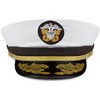 Dress Up America Navy Admiral Hat - White Captain Cap - 3 of 3