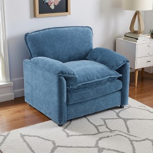 38" Chenille Oversized Lounge Armchair with Thick Cushions - 1 of 4