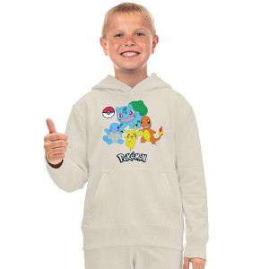 Seven Times Six Pokemon Hoodie Boys' Friends Group Design Pullover Sweatshirt Brown - 1 of 4