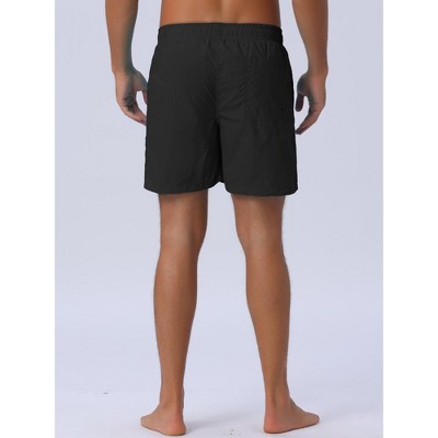 INSPIRE CHIC Men's Summer Drawstring Elastic Waist Mesh Lining Solid Board Shorts Black 36 — фото 3