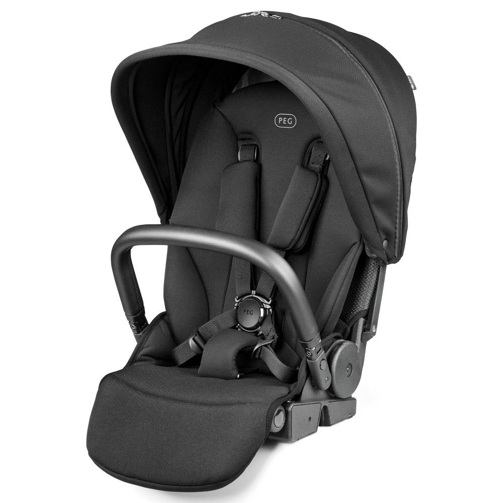 Photos - Pushchair Accessories PEG City Loop Reversible Seat - True Black: Compatible With  Perego Strollers, Adjustable Canopy, One-Hand Fold 