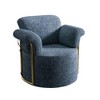 360-degree Swivel Barrel Fabric Accent Chair with Gold Metal Legs - 4 of 4