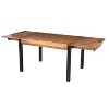 Royal Hampton 83 Inch Extendable Rectangular Dining Table, Handcrafted Mango Wood Top with Black Iron Legs - 4 of 4