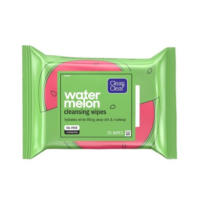 Clean & Clear Watermelon Cleansing Wipes - 25ct
