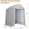 Heavy Duty Carport Canopy, Metal Frame Portable Outdoor Storage Shed with Waterproof PE Cover & Roll-Up Zipper Door, for Motorcycle, Bike, Tools - 2 of 4