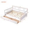 Full Size Daybed With Safety Guardrails, 2 Drawers, Wood Slat Support Platform Bed For Bedroom, Living Room No Box Spring Needed Sofa Day Bed Frame - 3 of 4
