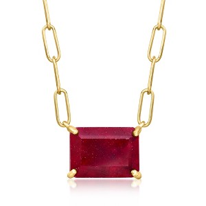 Ross-Simons 9.00 Carat Ruby Paper Clip Link Necklace in 18kt Gold Over Sterling Size 18 - 1 of 3