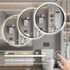 Stufurhome Round Beveled Edge 3 Colors Dimmable LED Anti-Fog Memory Wall Mount Bathroom Vanity Mirror - 3 of 4