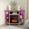 Costway Fireplace TV Stand w/ Led Lights & 18" Electric Fireplace for Tvs up to 50"  Grey/Rustic/Black - 2 of 4