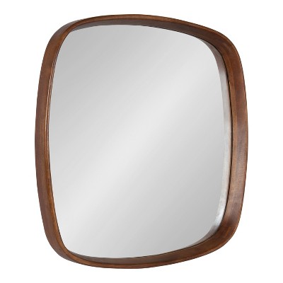 Kate and Laurel Prema Framed Wall Mirror, 26x26, Walnut Brown