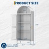 Cold Rolled Steel Furniture - Iron Arch Double Door Cabinet with Glass, 2 Doors, H185 x W78 x D39CM, 0.6MM Thickness, White - 2 of 4
