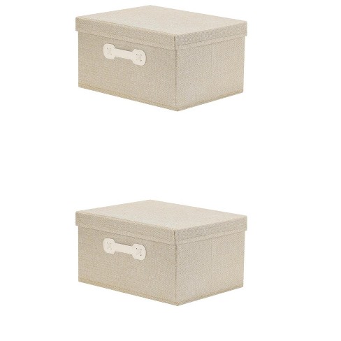 REGALWOVEN Collapsible Fabric Storage Bin with Lid and Handle for Shelves Closet 2 Pcs - image 1 of 4